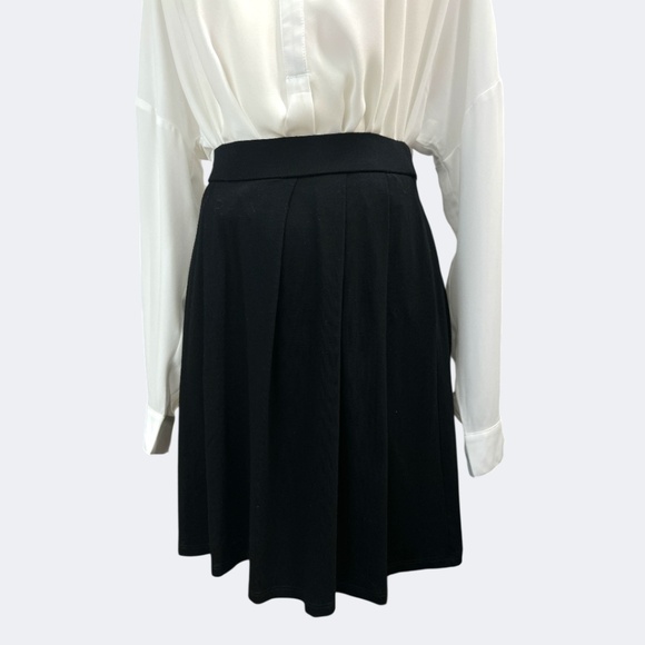 Eileen Fisher Skirt Womens Petite Small Black Pleated A-Line Pull On Stretch - Picture 5 of 7